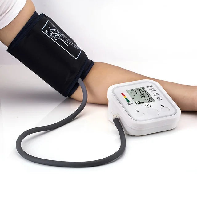 Automatic Tonometer Arm Blood Pressure Monitor Pressure Sensor Monitor BP Equipment Digital Tensiometer LED Display Arm Cuff