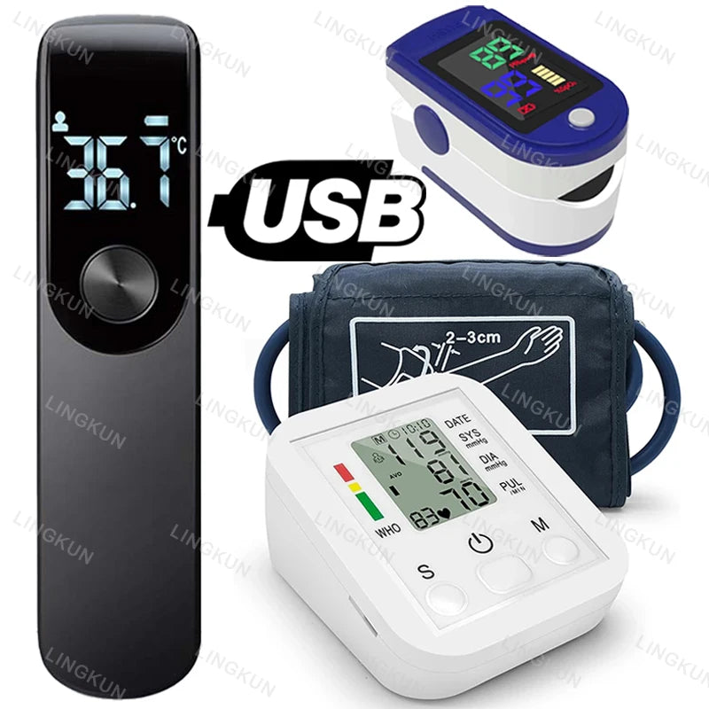Automatic Tonometer Arm Blood Pressure Monitor Pressure Sensor Monitor BP Equipment Digital Tensiometer LED Display Arm Cuff