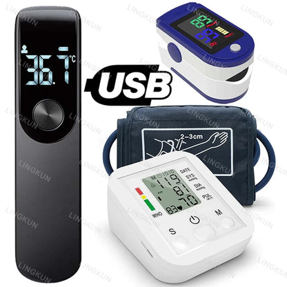 Automatic Tonometer Arm Blood Pressure Monitor Pressure Sensor Monitor BP Equipment Digital Tensiometer LED Display Arm Cuff