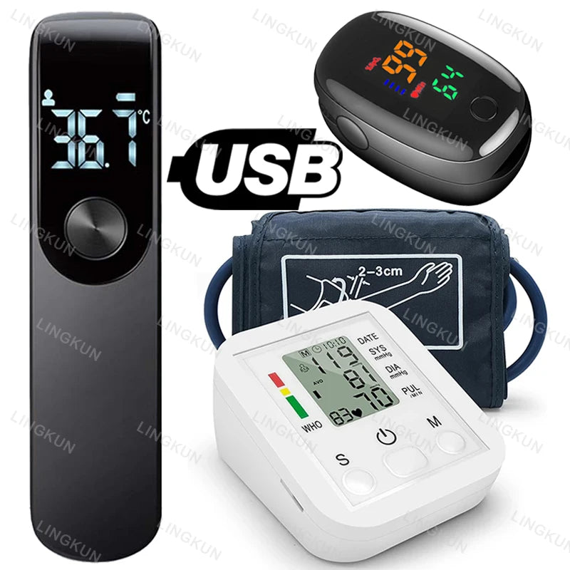 Automatic Tonometer Arm Blood Pressure Monitor Pressure Sensor Monitor BP Equipment Digital Tensiometer LED Display Arm Cuff