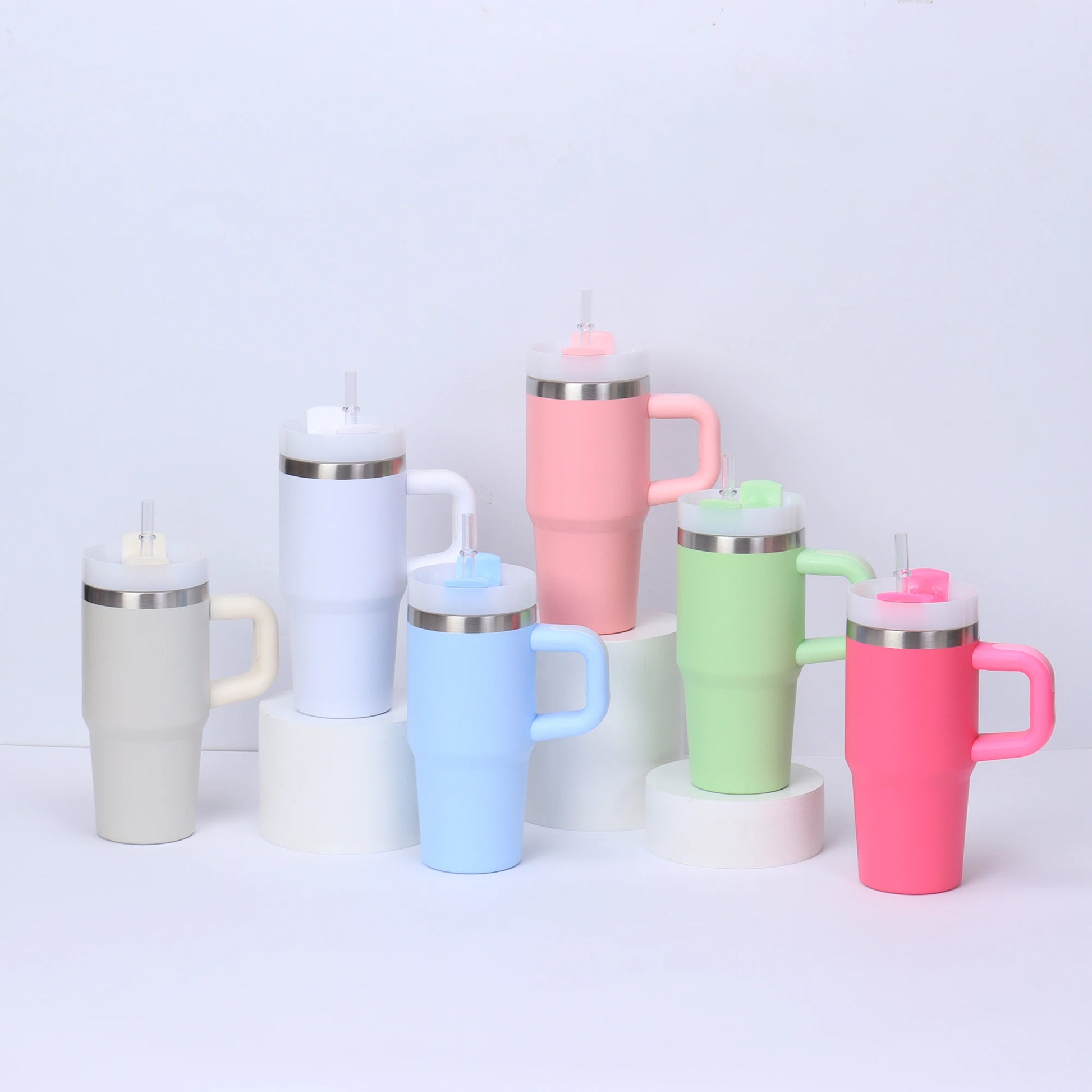 14oz Stainless Steel Tumbler with Handle & Straw - Gift Ready