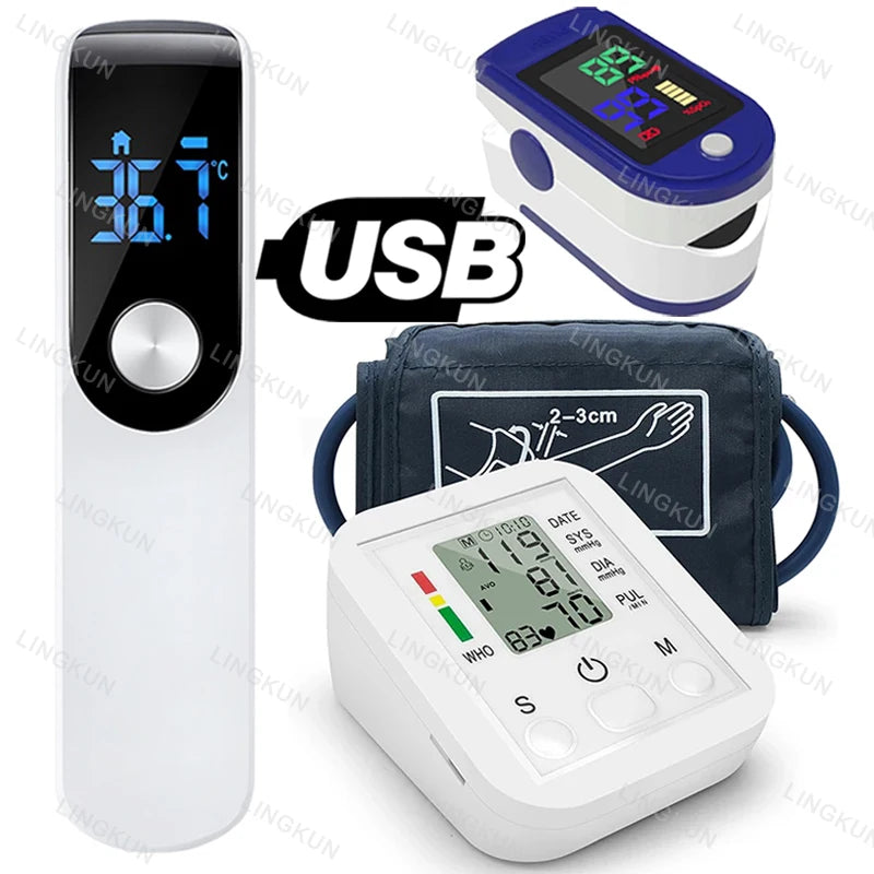 Automatic Tonometer Arm Blood Pressure Monitor Pressure Sensor Monitor BP Equipment Digital Tensiometer LED Display Arm Cuff