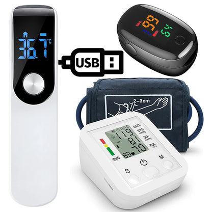 Automatic Tonometer Arm Blood Pressure Monitor Pressure Sensor Monitor BP Equipment Digital Tensiometer LED Display Arm Cuff
