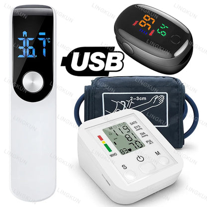 Automatic Tonometer Arm Blood Pressure Monitor Pressure Sensor Monitor BP Equipment Digital Tensiometer LED Display Arm Cuff